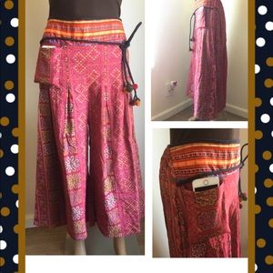 SOLD📍Thai Hmong Tribal Boho Aladdin Wide Legs